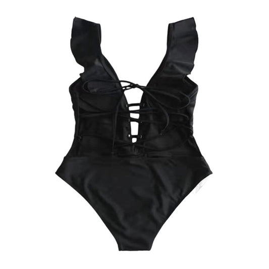 Traje de Baño Enterizo con Espalda Descubierta y Detalle de Encaje - Image 2