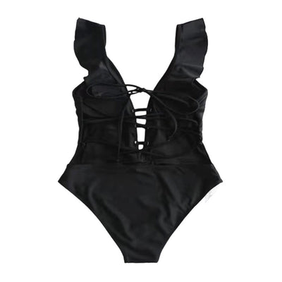Traje de Baño Enterizo con Espalda Descubierta y Detalle de Encaje - Image 2