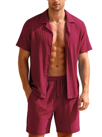 Conjunto Casual de Camisa con Botones y Shorts para Hombre - Image 8