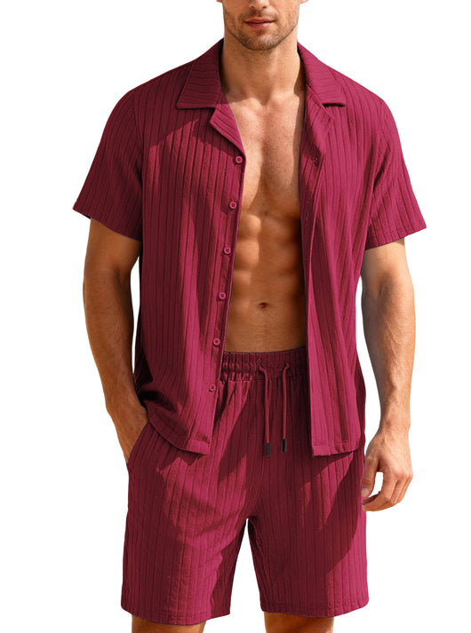 Conjunto Casual de Camisa con Botones y Shorts para Hombre - Image 8