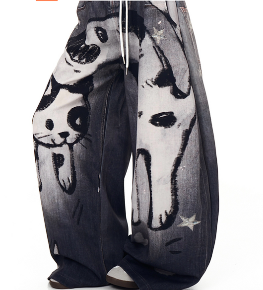 Pantalones de Chándal Gato Graffiti Estampados para Hombre y Mujer - Image 5