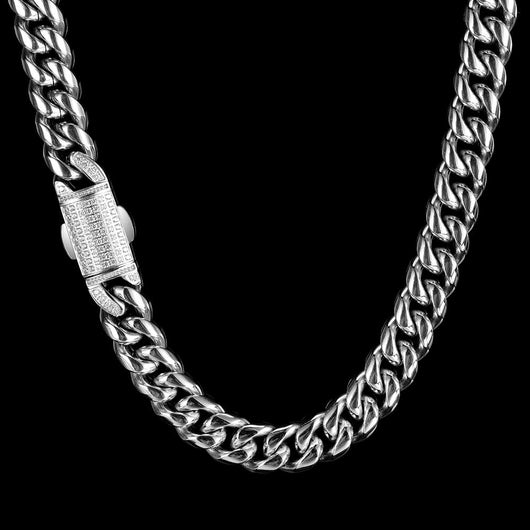 Collar y Pulsera Hip Hop Acero Inoxidable con Cierre de Resorte 12mm - Image 16