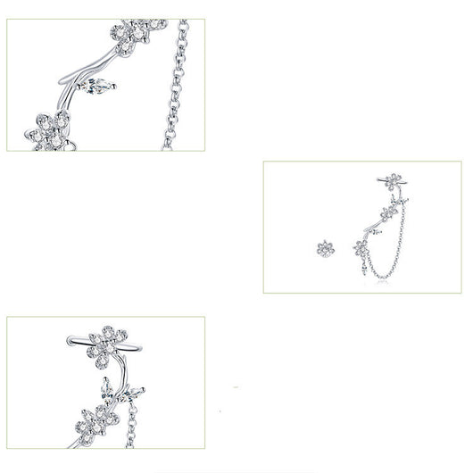 Aretes de Plata Esterlina S925 con Flor de Circonia Cúbica - Image 7