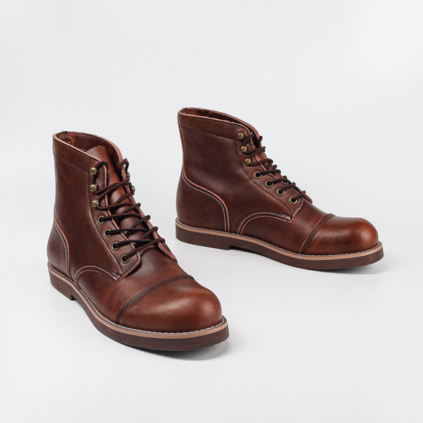 Botas de Trabajo Vintage Americanas en Cuero Genuino para Hombre - Image 3