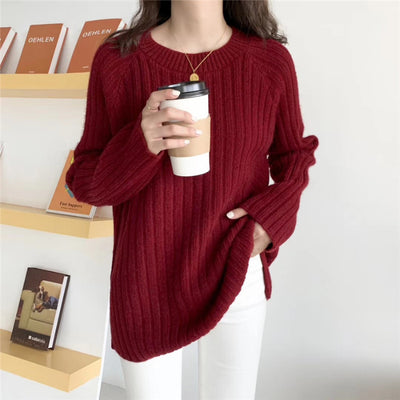 Suéter Suelto de Punto Liso para Mujer - Manga Larga Cómoda - Image 9