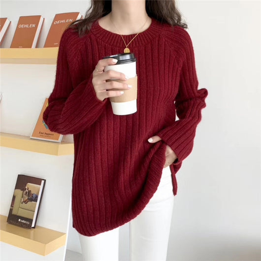 Suéter Suelto de Punto Liso para Mujer - Manga Larga Cómoda - Image 9