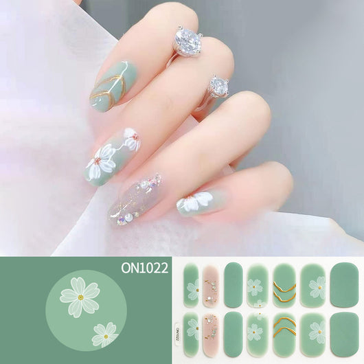 Stickers de Uñas Mariposa Floral con Efecto Láser Bronceado - Image 8