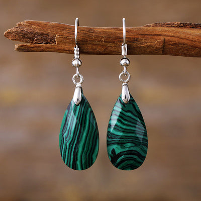 Aretes de Piedra Natural Diseñador Gota de Agua Lujo Minimalista - Image 9