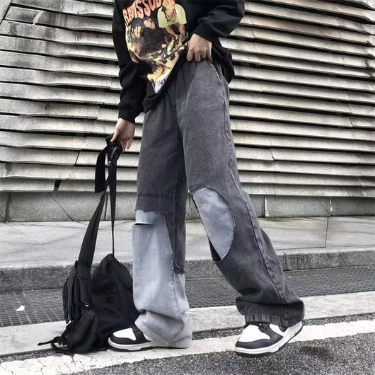 Jeans Sueltos Degradados con Roturas Estilo Retro Portuario para Hombre - Image 13