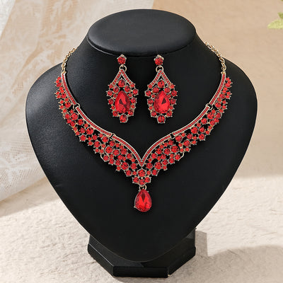 Conjunto de Aretes y Collar con Perlas y Cristales para Mujer - Image 16