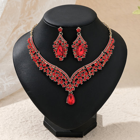 Conjunto de Aretes y Collar con Perlas y Cristales para Mujer - Image 16