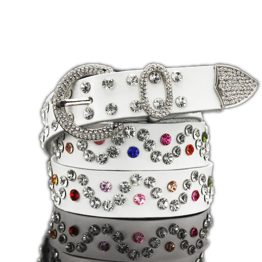 Cinturón de Cuero para Mujer con Detalles de Cristales Brillantes - Image 2