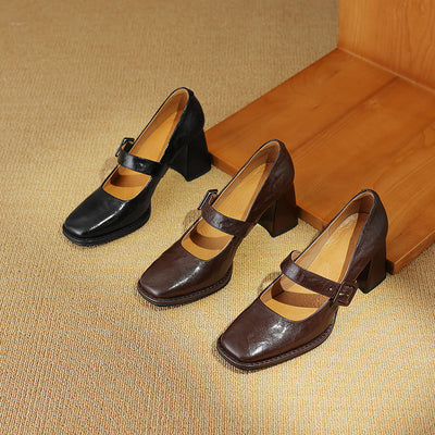 Zapatos Mary Jane de Ante de Oveja con Hebilla de Cuero Premium - Image 14