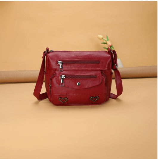Bolso Bandolera de Cuero Texturizado Retro Gran Capacidad - Image 10