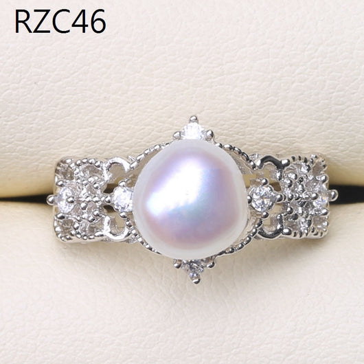 Anillo de Perla Barroca Natural Diseño Luna Platino - Image 43