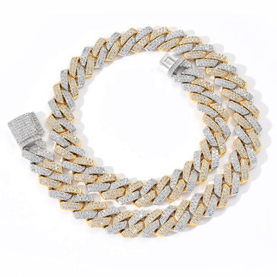 Cadena Cubana 14mm Chapada en Zirconia - Estilo Europeo y Americano - Image 4