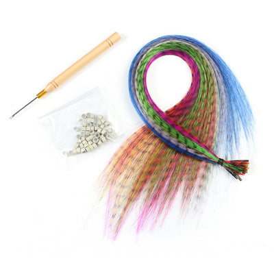 Extensiones de Cabello Plumas Multicolor Juego 10-60 Piezas - Image 10