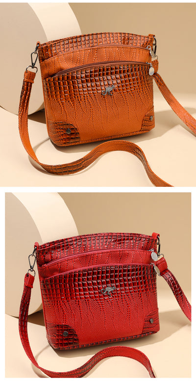 Bolso Bandolera Patrón Cocodrilo Vintage Multicapa Casual para Mujer - Image 15