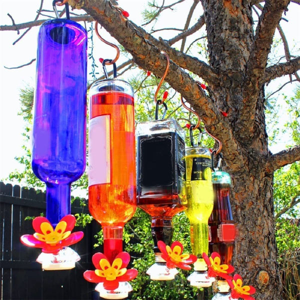 Comedero de Aves Decorativo Botella de Vino para Jardín y Patio