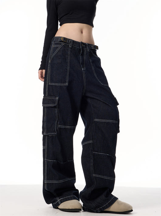 Pantalones Cargo Rectos con Rayas Vintage - Image 4