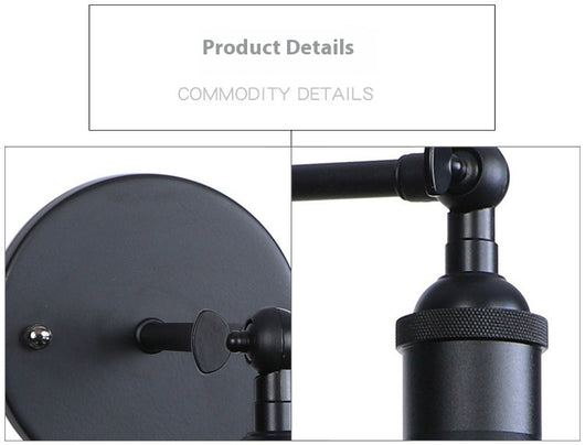 Lámpara de Pared Industrial en Hierro Forjado Negro Mate para Restaurantes y Cafés - Image 18