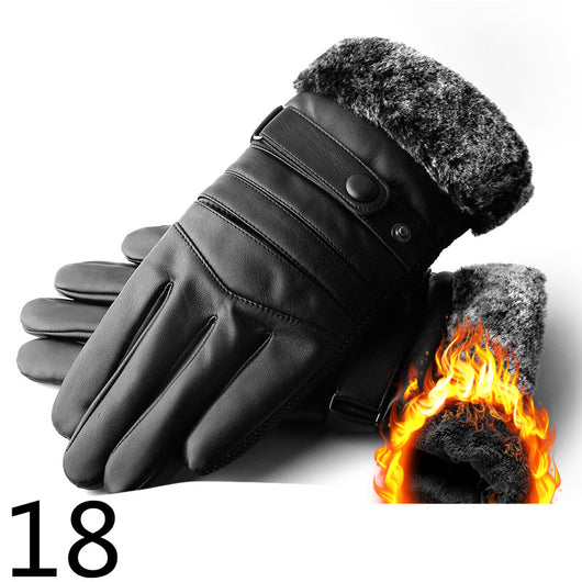 Guantes de Cuero para Moto Invierno Plus Forro Terciopelo Impermeables - Image 19