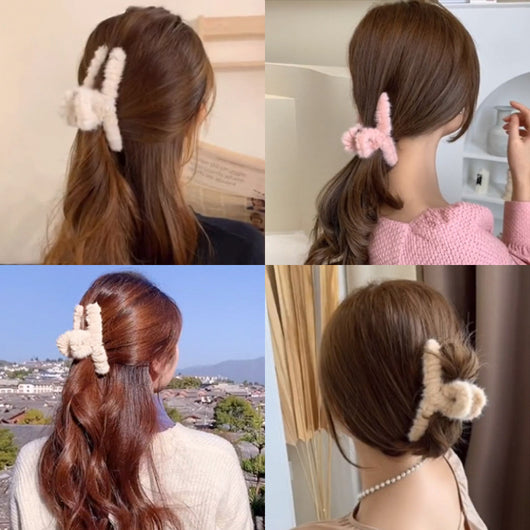 Pinza de Pelo de Felpa de Color Sólido para Mujer - Image 22