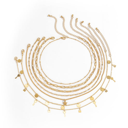 Collar Clavícula Personalizado con Candado de Lentejuelas y Cadena Fina Estrella - Image 7