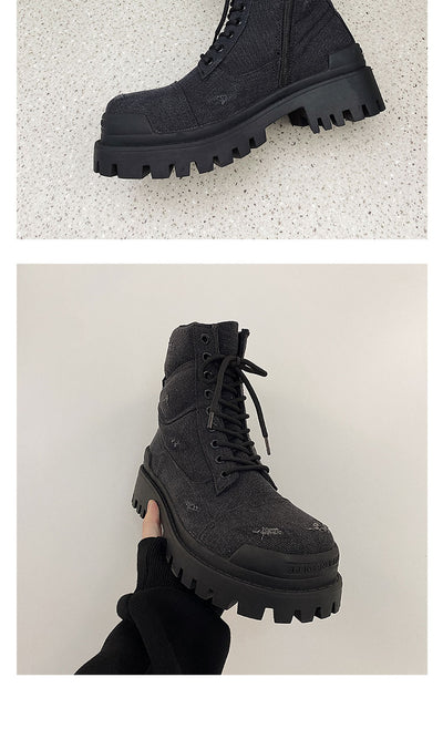 Botas Martin Retro Gruesas con Detalles Rotos - Estilo Workwear Distressed - Image 15