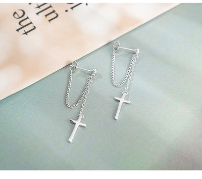 Aretes de Plata 925 con Diseño de Cruz - Image 10