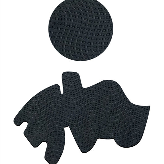 Pair of gamepad silicone stickers, one black with textured grip and one solid red, for enhanced controller grip. - Image 10