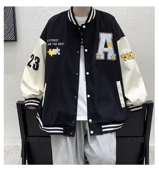 Chaqueta Casual Unisex con Bloques de Color y Parches - Image 24