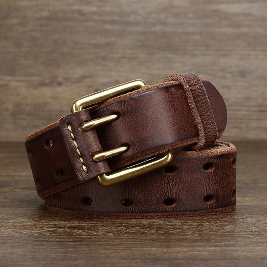 Cinturón Casual Retro de Cuero Vacuno Premium con Hebilla Magnética - Image 3