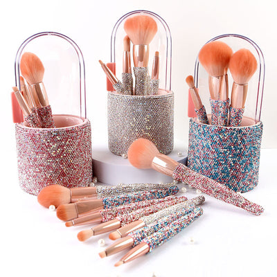 Set de 8 Brochas de Maquillaje con Incrustaciones de Diamantes - Image 7
