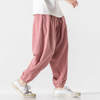 Pantalones Harem de Pana Suelta Talla Grande para Hombre - Image 14
