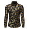 Camisa Casual Hombre con Estampado Floral Bronce