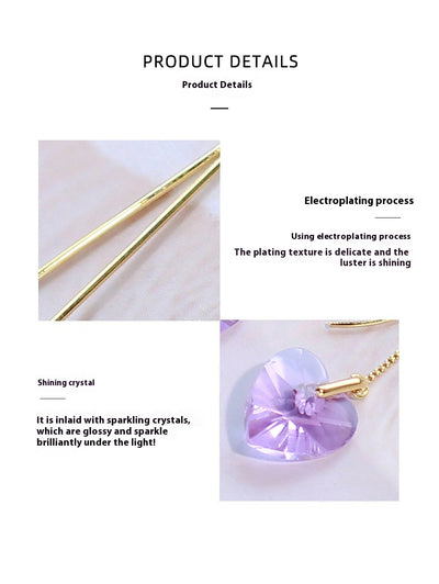 Aretes Largos de Cristal Transparente con Flecos Brillantes - Image 16