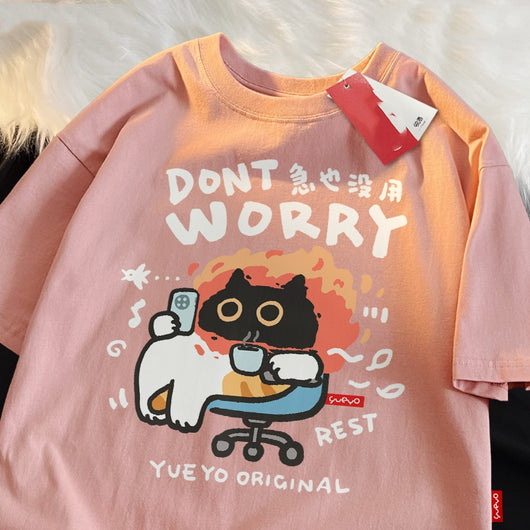 Camiseta Suelta de Algodón para Hombre - Diseño Divertido Manga Corta Verano - Image 6