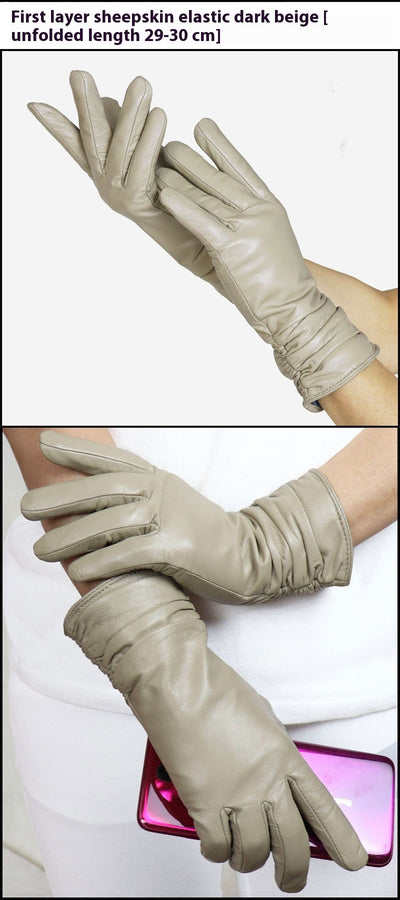 Guantes de Cuero Gamuza Premium para Mujer con Puño Extendido - Image 23