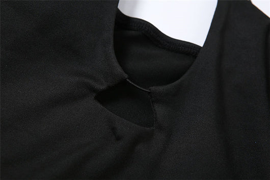Vestido Largo Hueco Ajustado de Manga Larga Color Sólido - Image 9