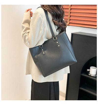 Bolsa Tote Retro Bicolor de Gran Capacidad - Estilo y Funcionalidad - Image 21