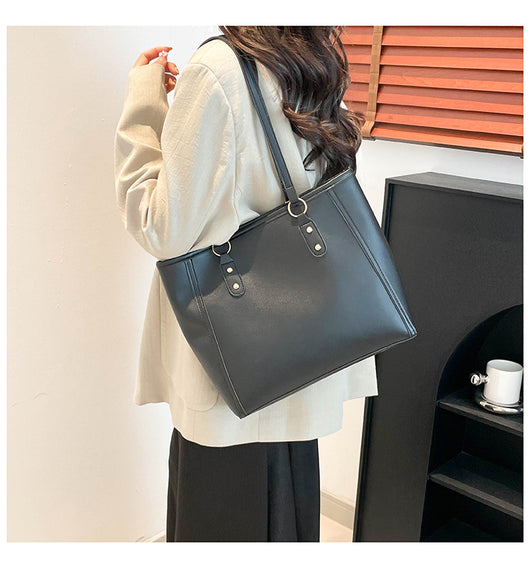 Bolsa Tote Retro Bicolor de Gran Capacidad - Estilo y Funcionalidad - Image 21