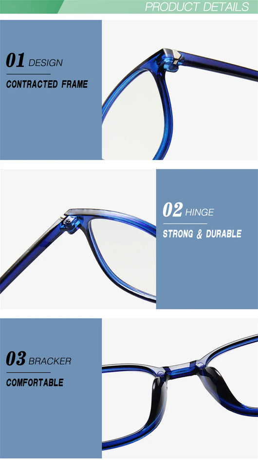 Vintage tortoiseshell anti-blue light flat glasses with a full-frame design, suitable for unisex wear. - Image 12