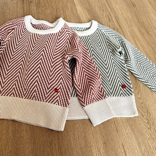 Suéter Navideño Infantil con Patrón de Onda - Cuello Redondo para Otoño e Invierno - Image 18