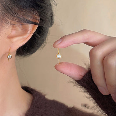 Aretes Minimalistas de Circón Redondo para el Día a Día - Image 9