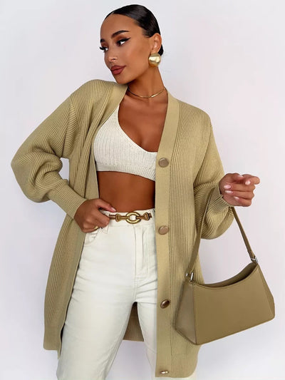 Cardigan Tejido Suelto Cuello V - Diseño Versátil para Otoño - Image 11