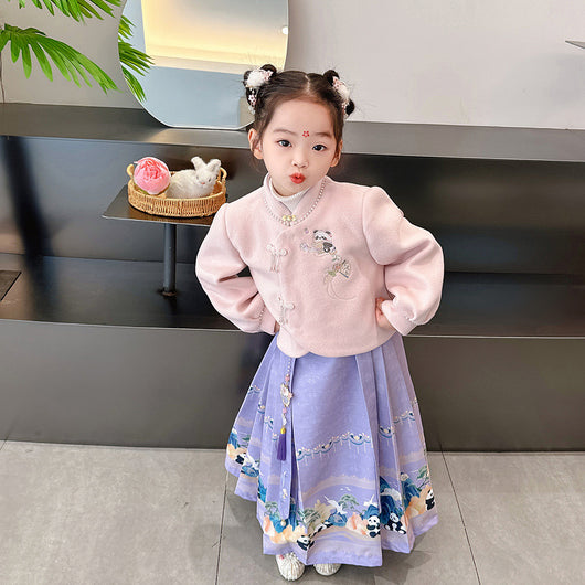 Traje Hanfu Tradicional de Dos Piezas con Falda Caballo - Image 4