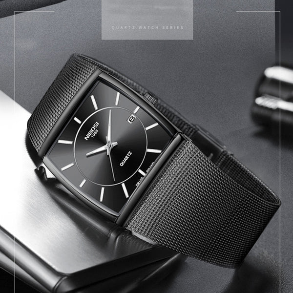 Reloj de Pulsera Masculino con Correa de Malla y Movimiento de Cuarzo