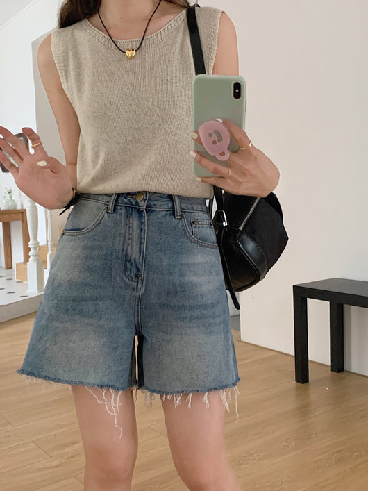Shorts de Mezclilla Baggy Rotos con Acabado Raw Edge - Image 20