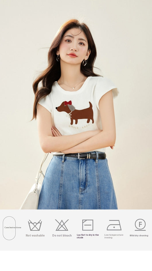 Chaleco Casual sin Mangas con Estampado de Cachorros y Mangas Murciélago - Image 8